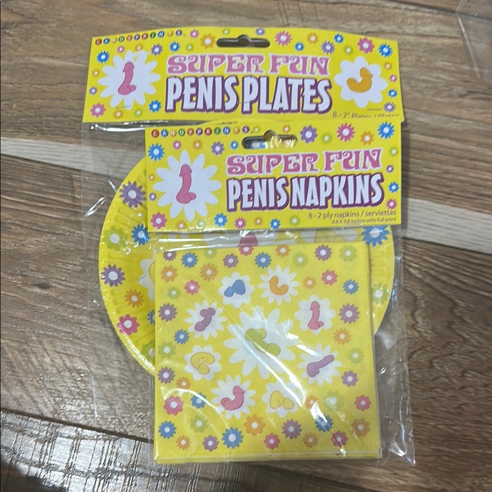 Super Fun Yellow Party Plates and Napkins Set